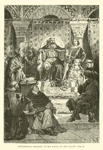 Karl der Große leitet die Palastschule von French School