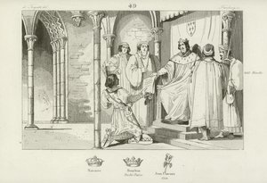 Karl IV. von Frankreich ernennt Ludwig, Graf von Clermont-en-Beauvaisis, zum Herzog von Bourbon, 1327 von French School