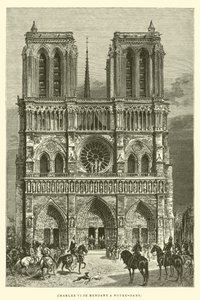 Charles VI geht nach Notre-Dame (Gravur) von French School