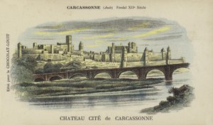 Schloss und Stadt Carcassonne, Carcassonne, Aude von French School