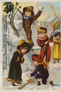 Kinder bauen Schneemann, Perles Du Japon von French School