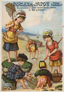 Kinder angeln am Strand von French School