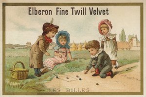 Kinder spielen Murmeln (Chromolithografie) von French School