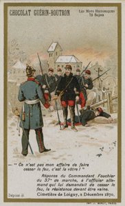 Chocolat Guerin-Boutron Sammelkarte, Serie Historische Worte von French School