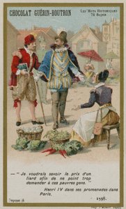 Chocolat Guerin-Boutron Handelskarte, Serie Historische Worte von French School