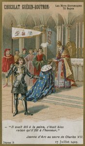 Chocolat Guerin-Boutron Handelskarte, Serie Historische Worte von French School