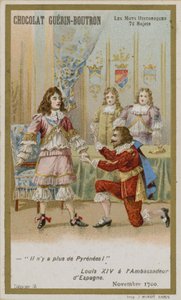 Chocolat Guerin-Boutron Handelskarte, Serie Historische Worte von French School