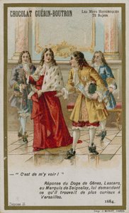 Chocolat Guerin-Boutron Handelskarte, Serie Historische Worte von French School