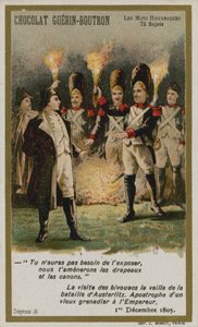 Chocolat Guerin-Boutron Handelskarte, Serie Historische Worte von French School