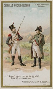 Chocolat Guerin-Boutron Handelskarte, Serie Historische Worte von French School