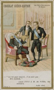 Chocolat Guerin-Boutron Sammelkarte, Historische Wörter Serie von French School