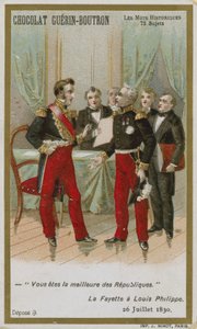 Chocolat Guerin-Boutron Sammelkarte, Historische Wörter Serie von French School