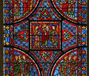 Christus trägt die Seele seiner Mutter (die Engel sind teilweise modern)