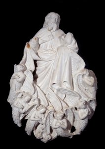 Christus umgeben von Engeln. Marmorskulptur, französische Schule von French School