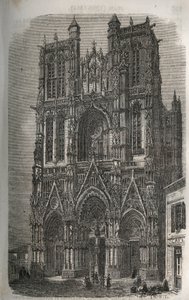 Kirche Saint-Vulfran (Saint Vulfran) ehemalige Kollegiatkirche in Abbeville im Département Somme in Frankreich - Gravur in „Histoire de France“ von Victor Duruy (1811-1894) - 1882