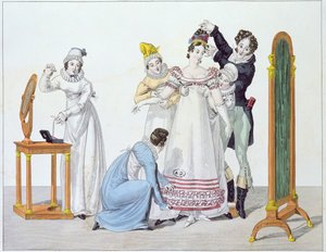 Cinq pour Une, Tafel 3 aus der Serie Le Bon Genre, frühes 19. Jahrhundert