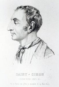 Claude Henri de Rouvroy, Graf von Saint-Simon, graviert von Perrot (19. Jahrhundert) von French School