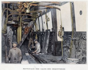 Reinigung der Kesselräume - in „Album militaire - Marine: La vie à bord“