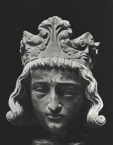 Chlodwig II., merowingischer König von Neustrien und Burgund, aus der Abtei von Saint-Denis, Original 13. Jahrhundert (Gipsabdruck) von French School