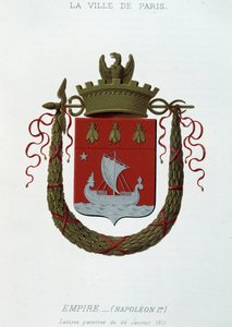 Wappen der Stadt Paris: Kaiserreich (Napoleon I.) - Patentbrief vom 29. Januar 1811 - in „Armorial National de France“ von H. Traversier, Paris