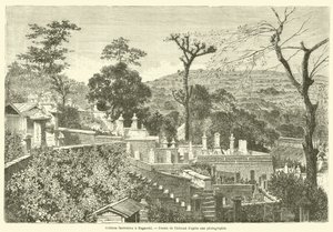 Grabeshügel in Nagasaki (Stich) von French School