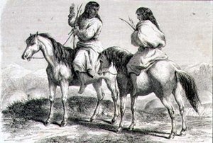 Comanche-Indianer in den 1860er Jahren (Stich) von French School