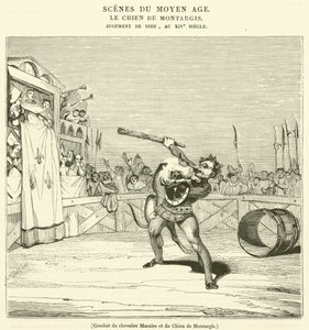 Kampf des Ritters Macaire und des Hundes von Montargis von French School