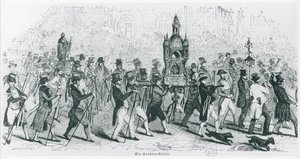 Gefährten der Tour de France feiern, um 1845