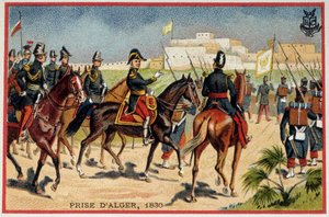 Eroberung von Algerien: Marschall de Bourmont (Louis Auguste, Graf von Bourmont) (1773-1846) bei der Einnahme von Algier