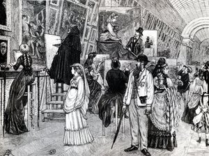 Kopisten in der Grande Galerie des Louvre, ca. 1880 von French School