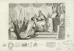 Krönung von Karl dem Großen zum Heiligen Römischen Kaiser, Rom, 800 von French School