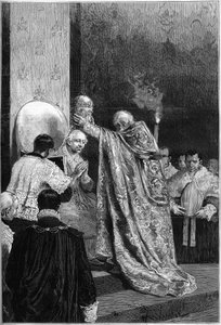 Krönung von Papst Leo XIII. (Leone) (1810-1903) in der Sixtinischen Kapelle