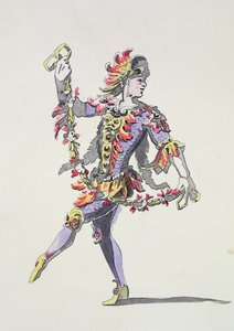 Kostümentwurf für Triton, in einem Ballett des 17. Jahrhunderts, aus der Menus Plaisirs Sammlung, Faksimile von A. Guillaumot Fils (Farbstich) von French School