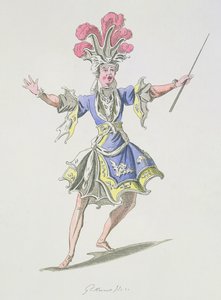 Kostümentwurf für den Magier, in Dardanus, einem Libretto von Leclerc de Labruere, komponiert von Jean-Philippe Rameau, Faksimile von A. Guillaumot Fils (Farbstich) von French School