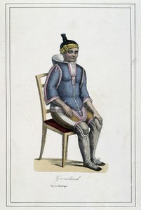Kostüm von Grönland - in „Album des voyages, les peuples de la terre“ von Abbé Paul Jouhanneaud, Librairie des Bons Livres, Limoges