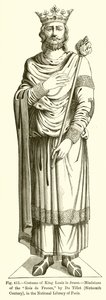 Kostüm von König Ludwig dem Jüngeren, Miniatur der Rois de France, von Du Tillet, 16. Jahrhundert, in der Nationalbibliothek von Paris von French School