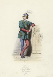 Kostüm eines Pagen, Herrschaft von Karl V. von Frankreich von French School