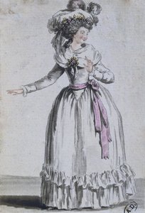 Kostüm einer Schauspielerin (Farbstich)