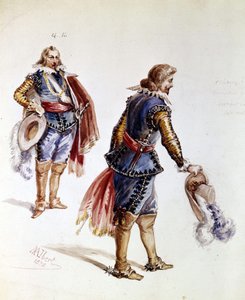 Kostüme für Victor Hugos Ruy Blas. Zeichnung von Albert aus dem Jahr 1872. Maison Victor Hugo, Paris