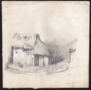 Hütte in Frankreich (Zeichnung, ca. 1830)