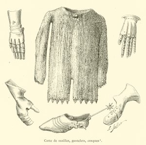 Kettenhemd, Handschuhe, Helme von French School