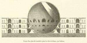 Querschnitt eines Friedhofsplans für die Stadt Chaux von French School