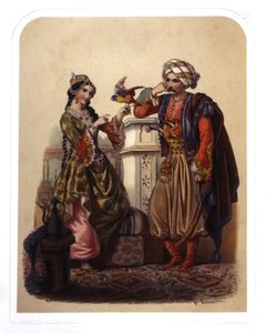 Paar in der Türkei, um 1850 von French School