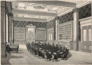 Cour des comptes - Bibliothek und Ratssaal - Gravur in „Tableau-de-Paris“ von Edmond Texier 1852