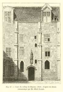 Hof des Kollegs von Bayeux, 1848, nach einer Zeichnung, mitgeteilt von M. Albert Lenoir von French School