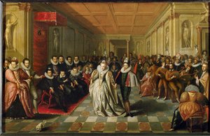 Hofball im Palais du Louvre anlässlich der Hochzeit von Anne, Herzog von Joyeuse von French School