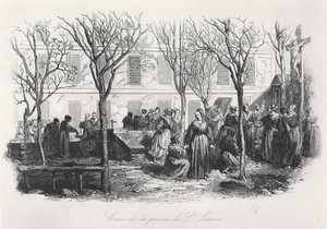 Hof des Pariser St. Lazare-Gefängnisses, ca. 1840