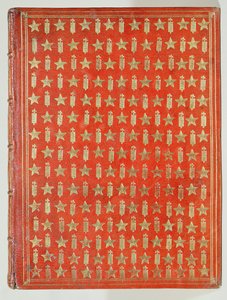 Einband eines Buches von Kardinal Mazarin, mit den Emblemen der Kardinäle Sterne und Rutenbündel, 1644 von French School