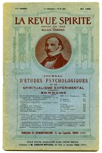 Titelblatt einer Ausgabe von „La revue spirite“, einer vierteljährlichen Zeitschrift für Spiritismus, psychologische Studien und experimentellen Spiritualismus, gegründet von Allan Kardec von French School