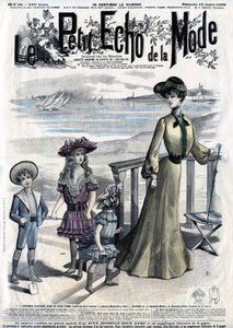 Cover der Frauenzeitschrift (Wochenzeitung) Le Petit Echo de la Mode, Nr. 28 vom 12. Juli